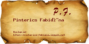 Pinterics Fabiána névjegykártya